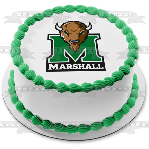 Marshall University Thundering Herd Logo Sports with a  Buffalo Edible Cake Topper Image ABPID03385 Discount