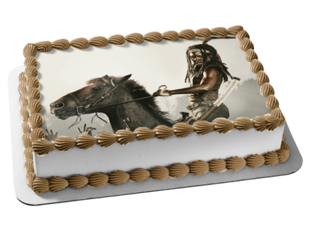 The Walking Dead Michonne Katana and Her Horse Edible Cake Topper Image ABPID03428 Online