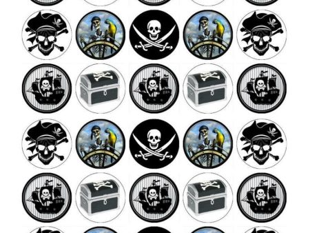 Pirates Chest Boxes Swords and Ships Edible Cupcake Topper Images ABPID03299 Online Hot Sale