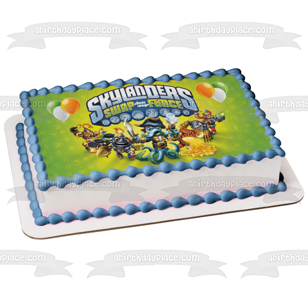 Skylanders Swap Force Wash Buckler Magna Charge and Balloons Edible Cake Topper Image ABPID03378 Online now