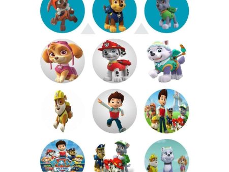 Paw Patrol Chase Everest Tracker Skye Zuma Marshall Rocky Ryder Logo Edible Cupcake Topper Images ABPID03427 Hot on Sale