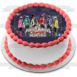 Saban s Power Rangers Super Mega Force Pink Ranger Green Ranger Red Ranger Yellow Ranger Blue Ranger Gold Ranger and the White Ranger Edible Cake Topper Image ABPID03403 For Discount