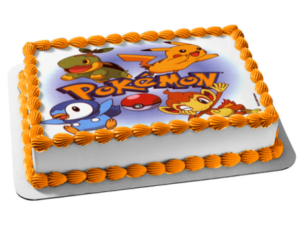 Pokemon Pikachu Squirtle and a Poke Ball Edible Cake Topper Image ABPID03347 Online now