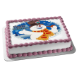 Frosty the Snowman Snowflakes and a Magic Hat Christmas Edible Cake Topper Image ABPID03369 For Discount