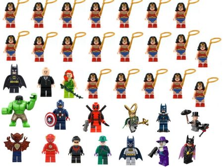 LEGO  Wonder Woman Batman The Hulk Captain America and Deadpool Edible Cupcake Topper Images ABPID03364 Online