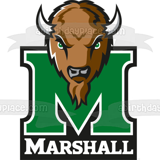 Marshall University Thundering Herd Logo Sports with a  Buffalo Edible Cake Topper Image ABPID03385 Discount