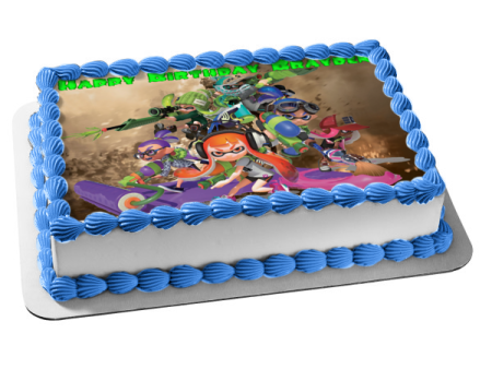 Splatoon Inklings Paintball Shapeshift Edible Cake Topper Image ABPID03322 Sale