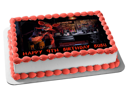 Five Nights at Freddy s Freddy Fazbear s Pizza Edible Cake Topper Image ABPID03412 on Sale