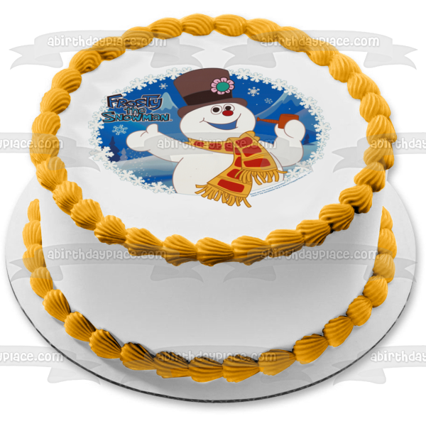 Frosty the Snowman Snowflakes and a Magic Hat Christmas Edible Cake Topper Image ABPID03369 For Discount