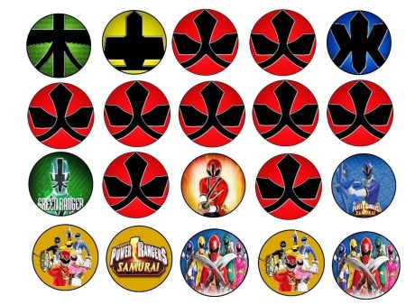 Power Rangers Super Samurai Red Ranger Jayden and Blue Ranger Kevin Edible Cupcake Topper Images ABPID03297 For Discount