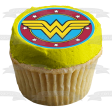 Superhero Logo Superman Batman the Flash Wonder Woman and Green Lantern Edible Cupcake Topper Images ABPID03442 Sale