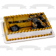 Transformers Autobot Bumblebee Standing Logo with a Yellow Background Edible Cake Topper Image ABPID01233 Online Hot Sale