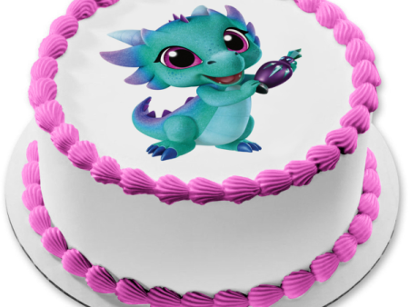 Shimmer and Shine Nazboo Blue Dragon Genie Bottle Edible Cake Topper Image ABPID01006 Online now