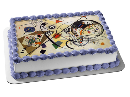 Wassily Kandinsky Transverse Line Painting Edible Cake Topper Image ABPID01762 For Sale