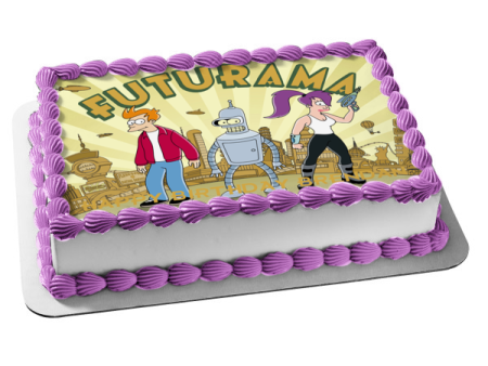 Futurama Philip J. Fry Bender Leela Edible Cake Topper Image ABPID01619 Online now