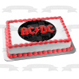 AC DC Red Logo Newspaper Background Edible Cake Topper Image ABPID01097 Online now