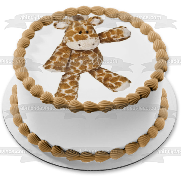 Baby Giraffe Stuffed Animal Edible Cake Topper Image ABPID01186 Online Hot Sale