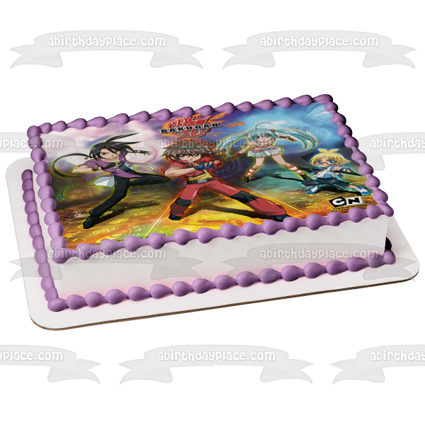 Bakugan 2 Battle Brawlers Runo Misaki Shun Kazami Dan Kuso and Marucho Marukura Edible Cake Topper Image ABPID01279 For Sale