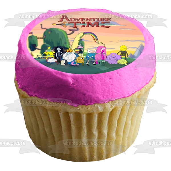 Adventure Time Finn Jake the Dog and Princess Bubblegum Edible Cake Topper Image ABPID01511 Supply