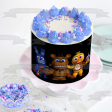 Five Night s at Freddy Babies Chica Bonnie Cupcake with a Black Background Edible Cake Topper Image ABPID01489 For Discount