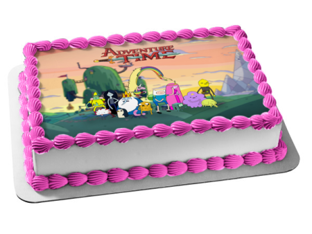 Adventure Time Finn Jake the Dog and Princess Bubblegum Edible Cake Topper Image ABPID01511 Supply