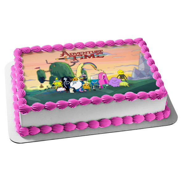 Adventure Time Finn Jake the Dog and Princess Bubblegum Edible Cake Topper Image ABPID01511 Supply