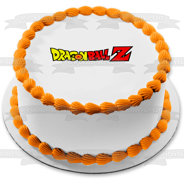 Dragon Ball Z Logo Yellow and Red Edible Cake Topper Image ABPID00955 Online now