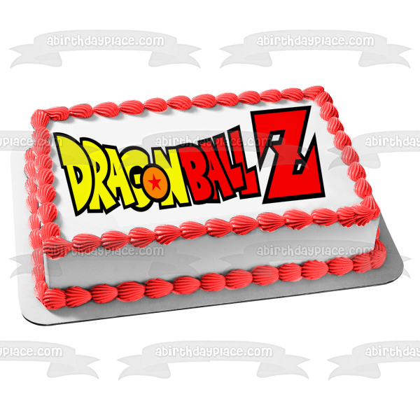 Dragon Ball Z Logo Yellow and Red Edible Cake Topper Image ABPID00955 Online now