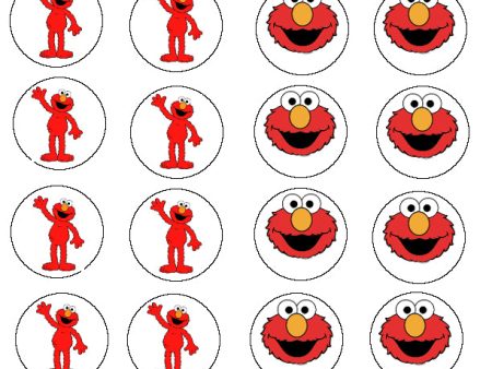 Elmo Sesame Street Smiling Waving Edible Cupcake Topper Images ABPID01699 Sale