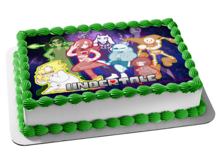 Undertale Toriel Frisk Sans Papyrus Undyne Alphys and Meltaton Edible Cake Topper Image ABPID01453 on Sale