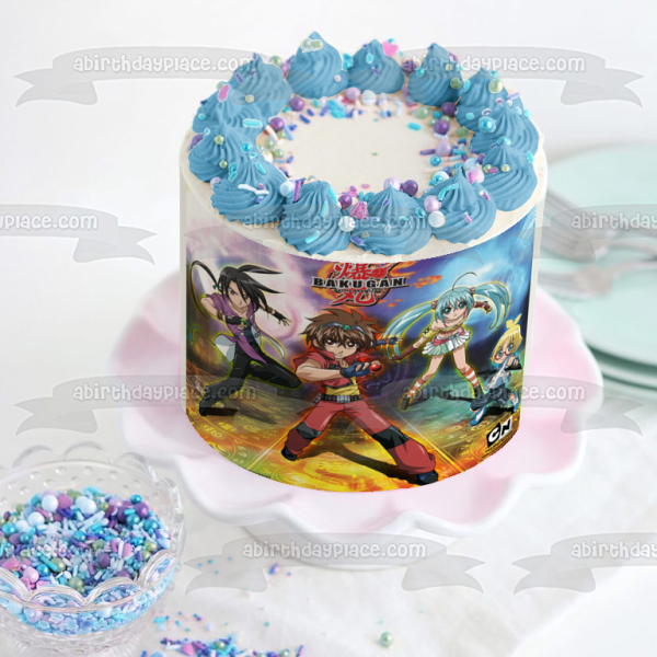 Bakugan 2 Battle Brawlers Runo Misaki Shun Kazami Dan Kuso and Marucho Marukura Edible Cake Topper Image ABPID01279 For Sale