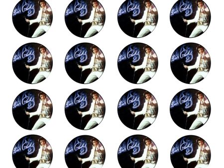 Elvis Presley the King Microphone Music with a Black Background Edible Cupcake Topper Images ABPID01759 Online Hot Sale