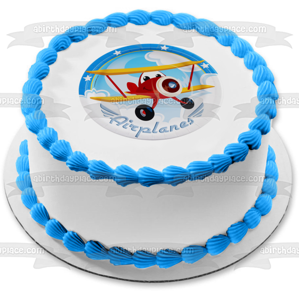 Airplane Adventure Juan Stars Edible Cake Topper Image ABPID01272 Discount