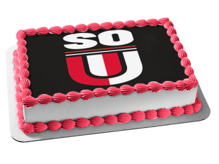 Southern Oregon University Logo Black Background Edible Cake Topper Image ABPID01703 Discount