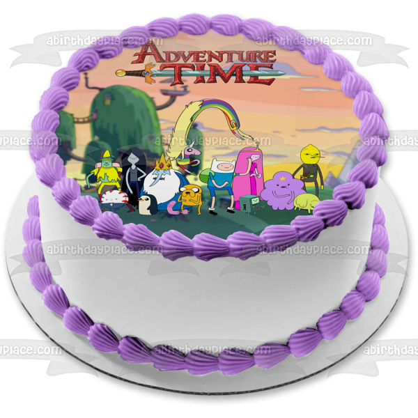 Adventure Time Finn Jake the Dog and Princess Bubblegum Edible Cake Topper Image ABPID01511 Supply