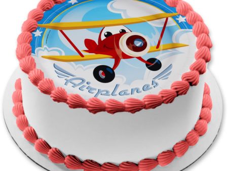 Airplane Adventure Juan Stars Edible Cake Topper Image ABPID01272 Discount