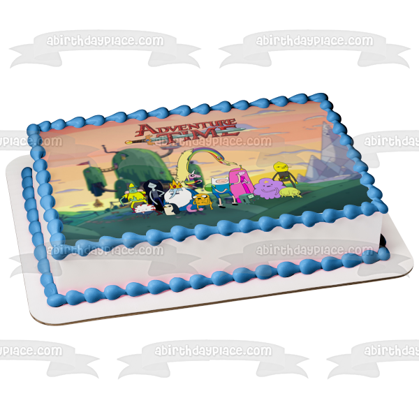 Adventure Time Finn Jake the Dog and Princess Bubblegum Edible Cake Topper Image ABPID01511 Supply