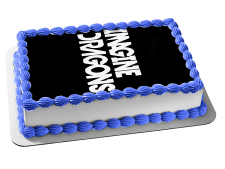 Imagine Dragons Logo Music In Black and White Edible Cake Topper Image ABPID01473 Supply