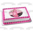 Baby Pink Panther Stripes and a Polka Dots Background Edible Cake Topper Image ABPID01475 Cheap