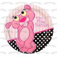 Baby Pink Panther Stripes and a Polka Dots Background Edible Cake Topper Image ABPID01475 Cheap