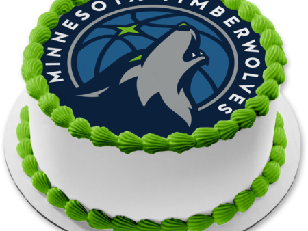 Minnesota Timberwolves Wolf Basketball Logo Edible Cake Topper Image ABPID01519 Cheap