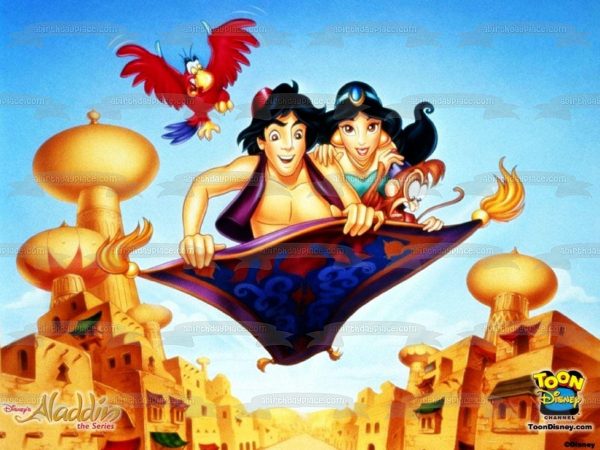 Aladdin Princess Jasmine Abu and Iago Edible Cake Topper Image ABPID01866 Hot on Sale