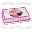 Baby Pink Panther Stripes and a Polka Dots Background Edible Cake Topper Image ABPID01475 Cheap