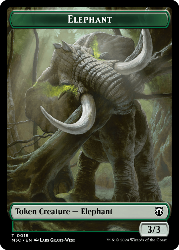 Elephant    Zombie Double-Sided Token [Modern Horizons 3 Commander Tokens] For Sale