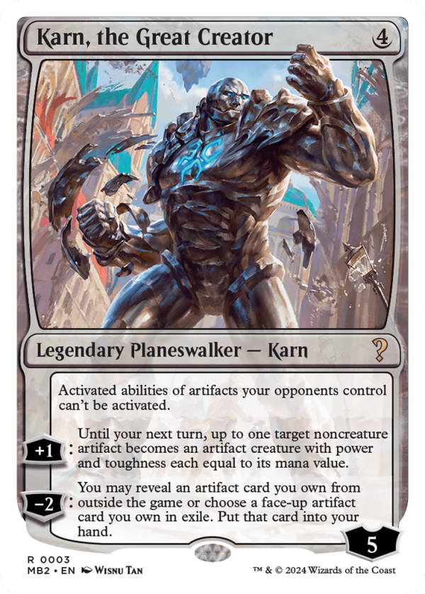 Karn, the Great Creator (White Border) [Mystery Booster 2] Supply